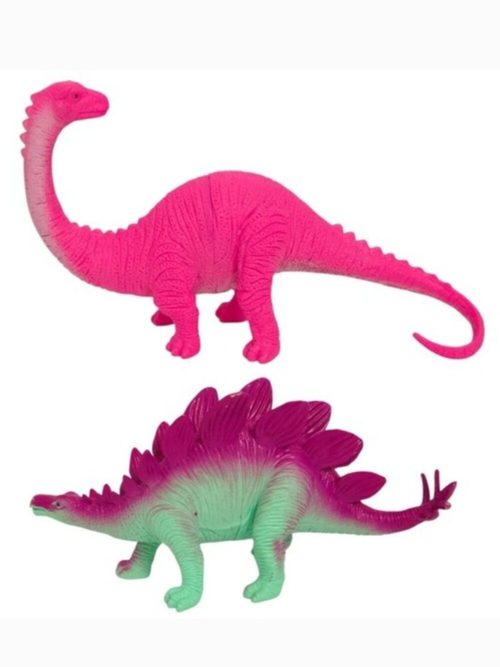 Ankyo Brontosaurus & Stegosaurus‎ Pink Purple Dinosaur Toy Action Figure Set